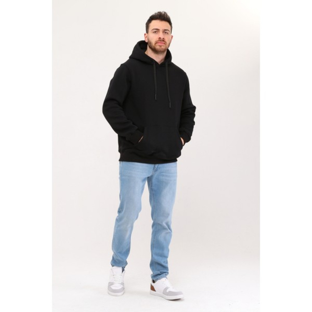 Cotlinn Erkek Kapüşonlu Siyah Sweatshirt Hoodie Erkek Sweatshirt Fiyatı