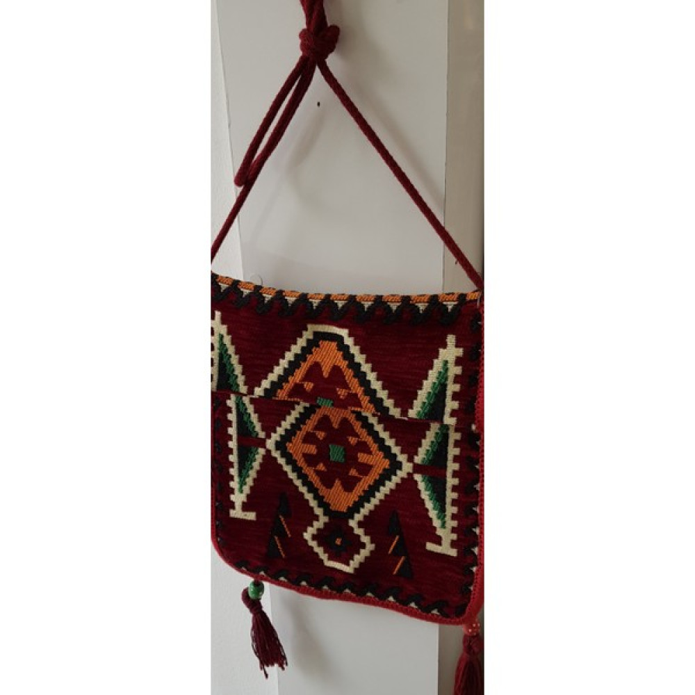 Coton Dokuma Askılı Heybe Çanta Duvar Süsü Bordo Sırt Çantası (Outdoor) Fiyatı