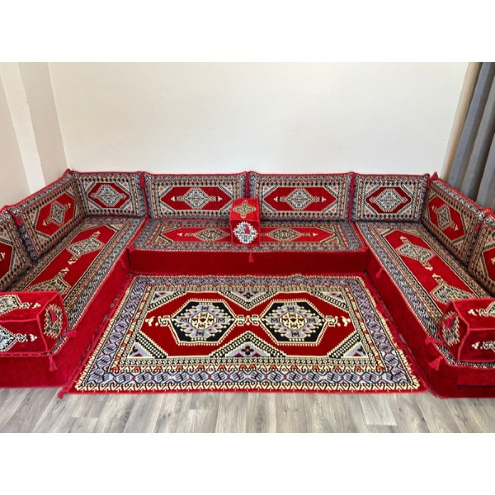 Coton Şark Köşesi 20 cm Minderli Takım Konsept Kırmızı Puf Fiyatı