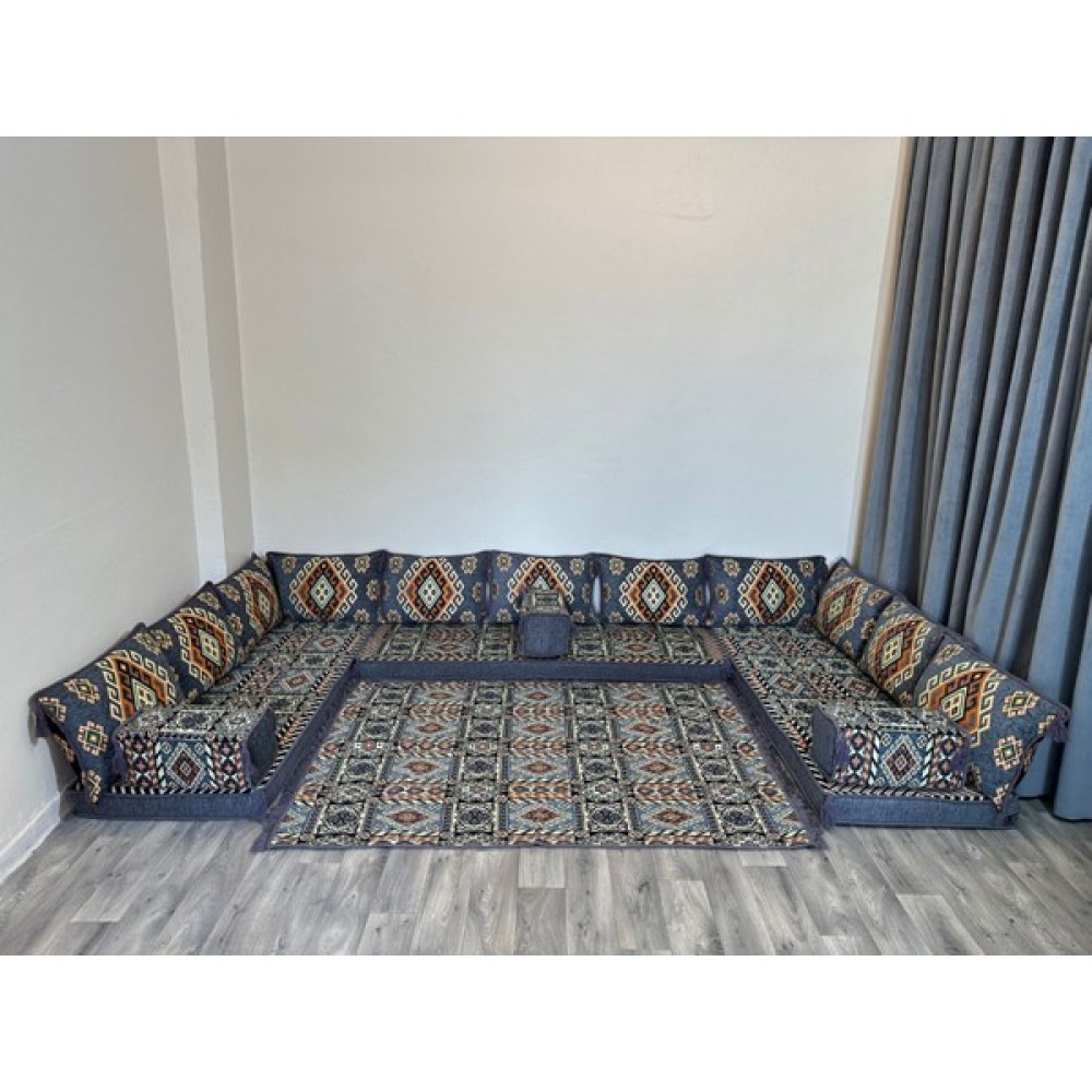 Coton Şark Köşesi Minderi Otantik Desenli Kilim Takımı Puf Fiyatı