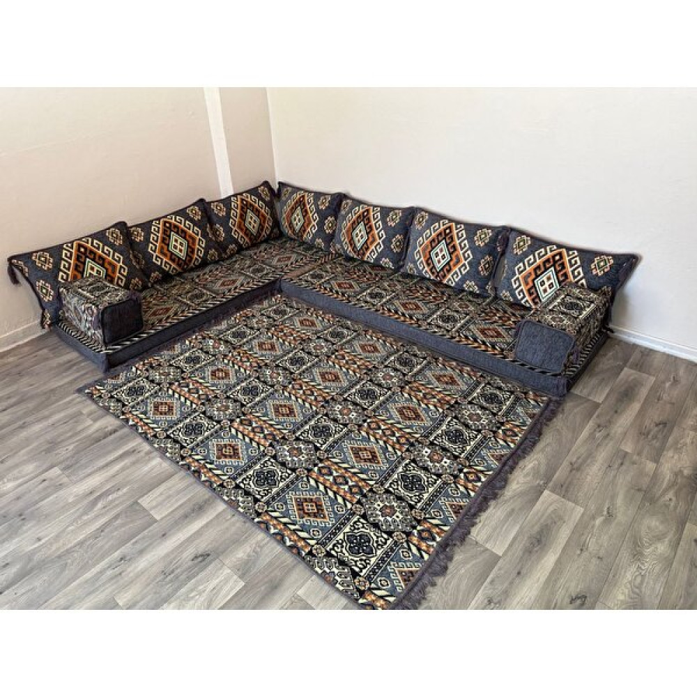 Coton Şark Köşesi Minderi Otantik Desenli Kilim Takımlı Konsept Puf Fiyatı