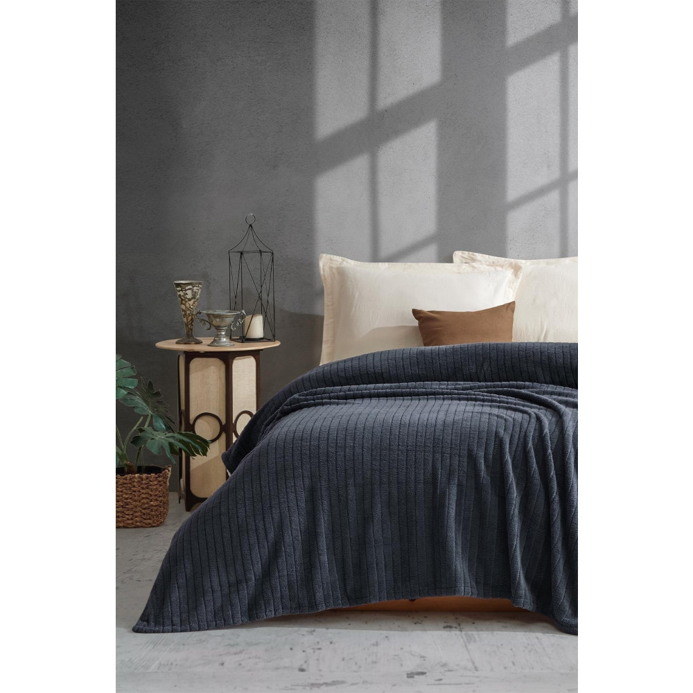 Cotonila Comfy | Çizgili Wellsoft Çift Kişilik Battaniye 190 x 220 Beden Battaniye Fiyatı