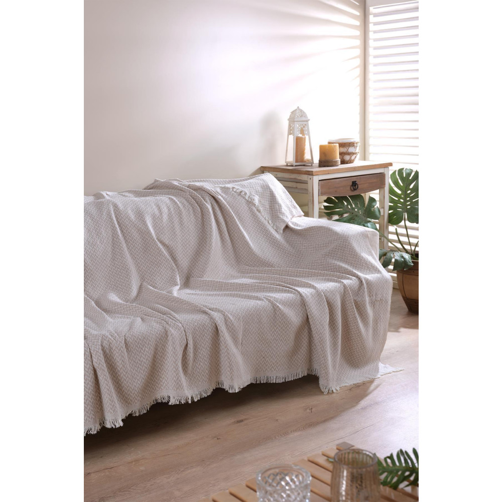 Cotonila Yorky | Koltuk Örtüsü 170X210 cm | Natural Pamuklu Koltuk Şalı | Çekyat Örtüsü Koltuk & Kanepe Örtüsü Fiyatı