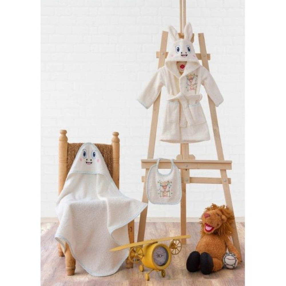 Cotton Box Baby Bornoz Seti Bornoz + Kundak + Önlük Zürafa Krem Bebek Banyo-Tuvalet Fiyatı