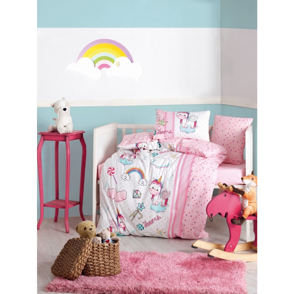 Cotton Box Bebek Nevresim Takımı - Unicorn Pembe - 100 x 150 cm Nevresim Takımı Fiyatı