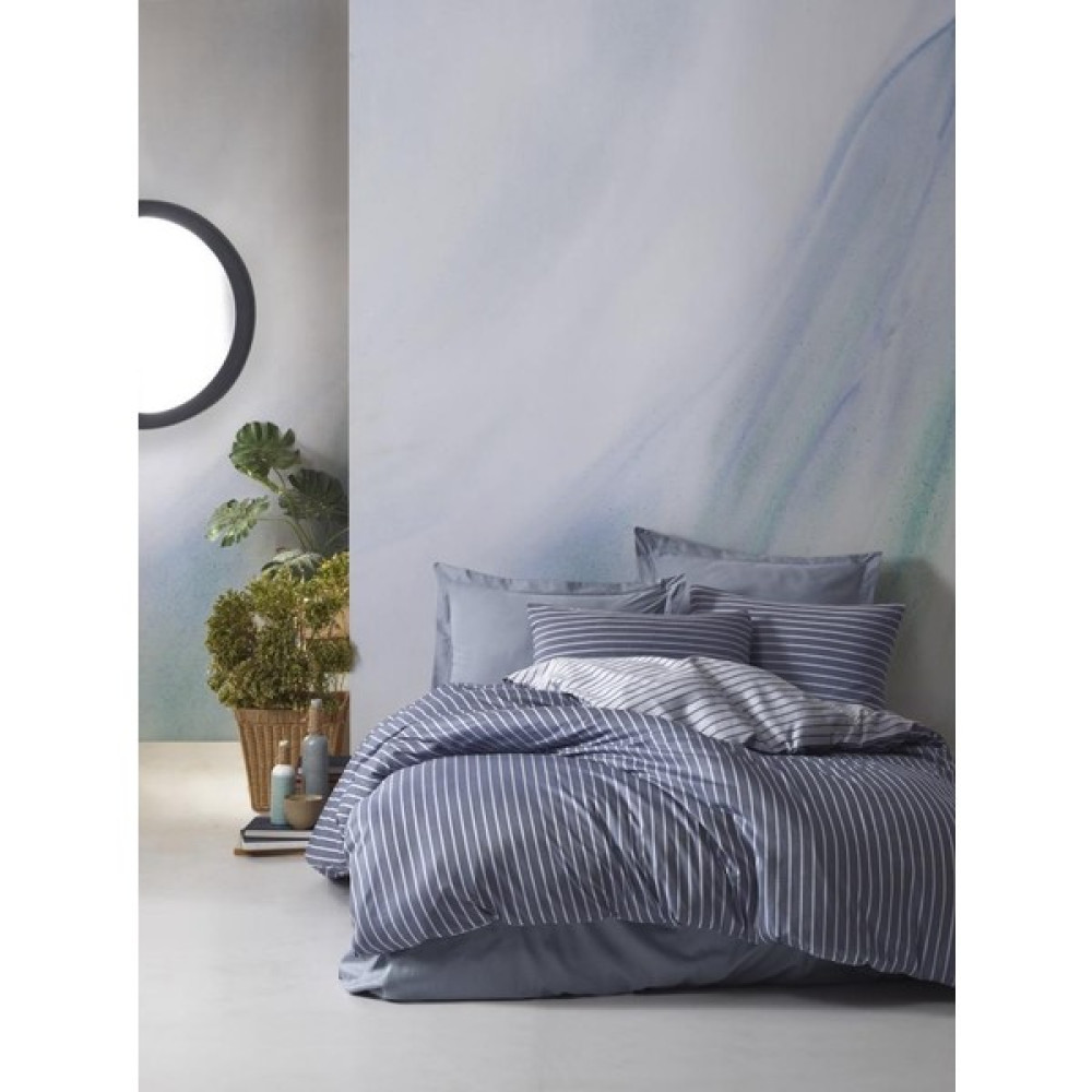 Cotton Box Çift Kişilik Bambu Saten Nevresim Takımı Mavi - 200 x 220 cm Nevresim Takımı Fiyatı
