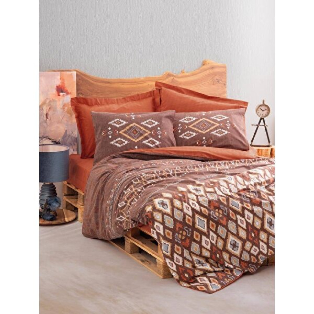 Cotton Box Ethnic Çift Kişilik Nevresim Takımı Belize Kahve - 200 x 220 cm Nevresim Takımı Fiyatı
