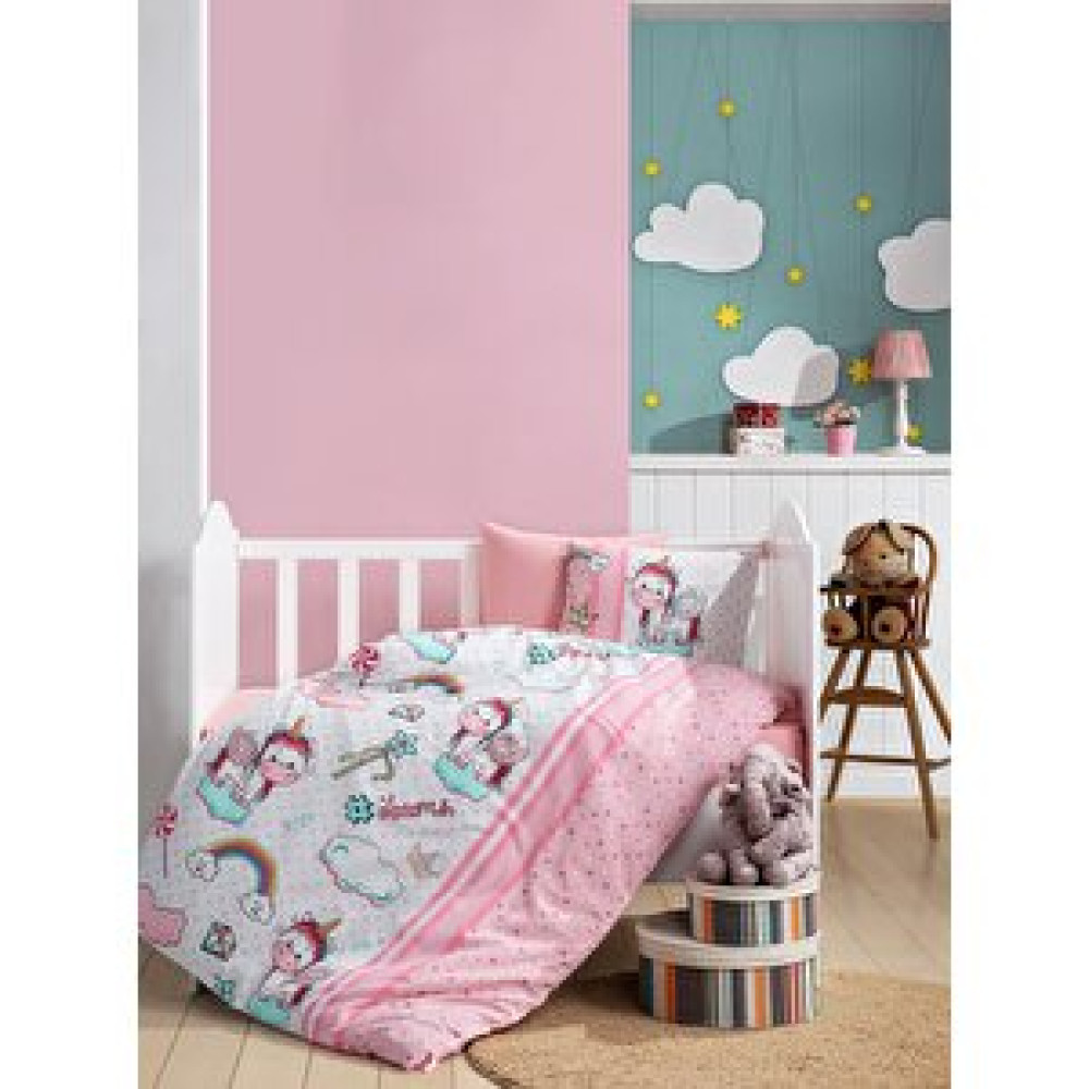 Cotton Box Flanel Bebek Nevresim Takımı Unicorn Pembe Bebek Nevresim Takımı Fiyatı