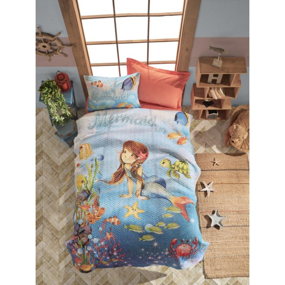 Cotton Box Junior Tek Kişilik Complete Set Mermaid Mercan - 180 x 230 cm Nevresim Takımı Fiyatı