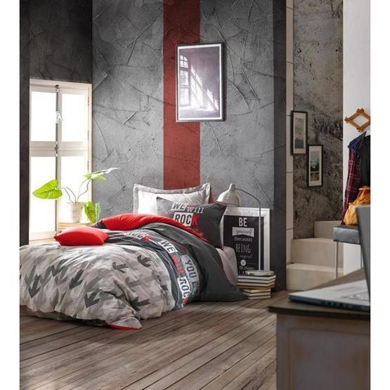 Cotton Box Rock Kırmızı Tek Kişilik Nevresim Takımı