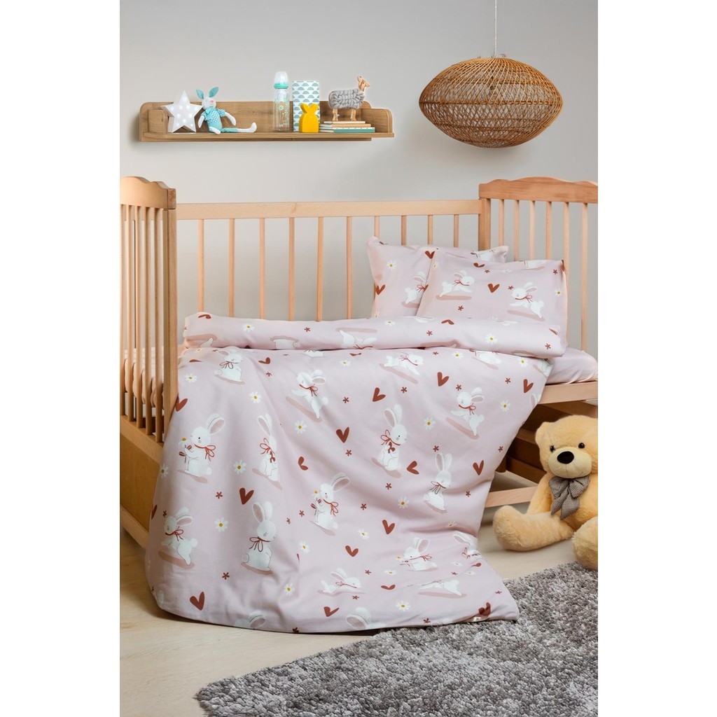 Cotton Collection %100 Pamuk Bebek Nevresim Takımı Bunnies - Çok Renkli - 100 x 150 cm Nevresim Takımı Fiyatı