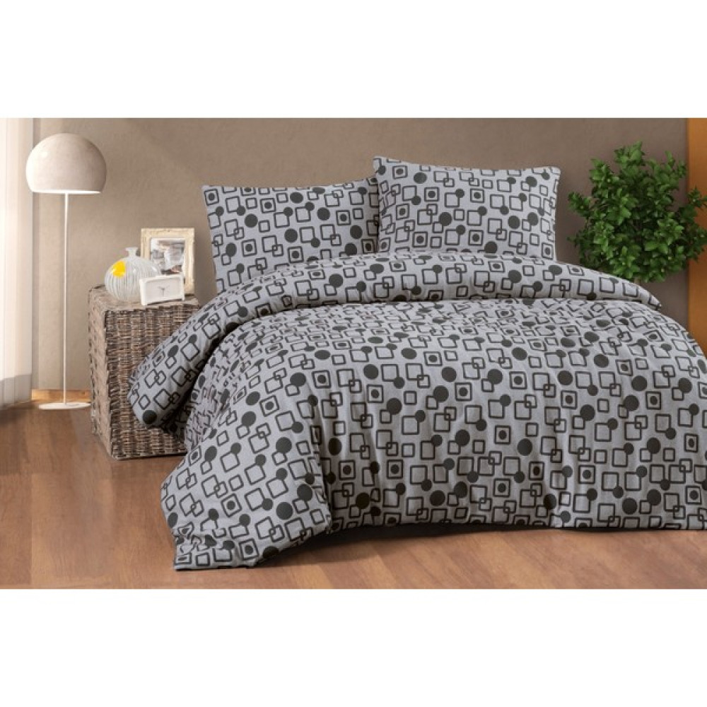 Cotton Collection Çift Kişilik Flanel (Pazen) Nevresim Takımı NUDE ANTRASİT - 200 x 220 cm - Antrasit Nevresim Takımı Fiyatı
