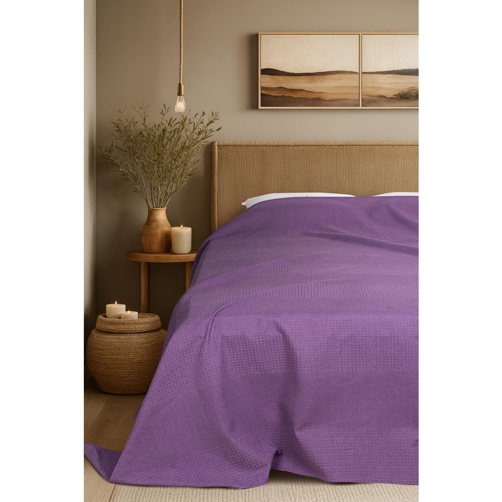 Cotton Collection Çift Kişilik Yatak Örtüsü Mor - Çok Renkli - 240 x 240 cm SSD / Solid State Drive Fiyatı