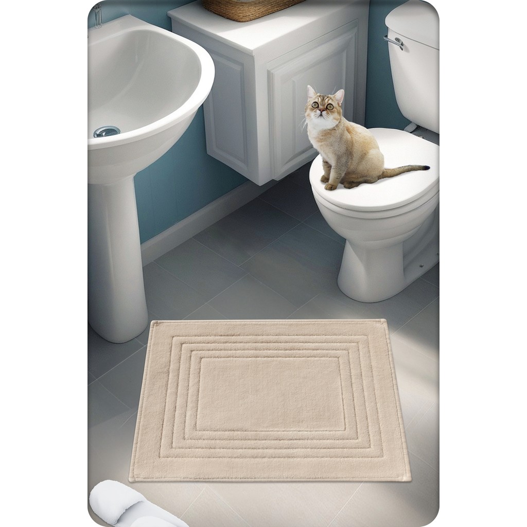 Cotton Crafty %100 Pamuk Dokuma Banyo Paspası Vera 60X50 cm - Bej Araca Özel Paspaslar Fiyatı
