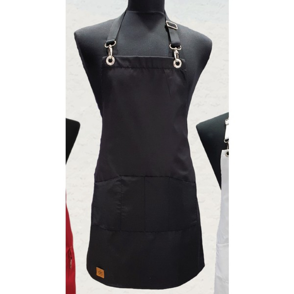 Cotton Denizli Güneybatı Askılı Master Chef Önlüğü - Siyah Mutfak Önlüğü Fiyatı