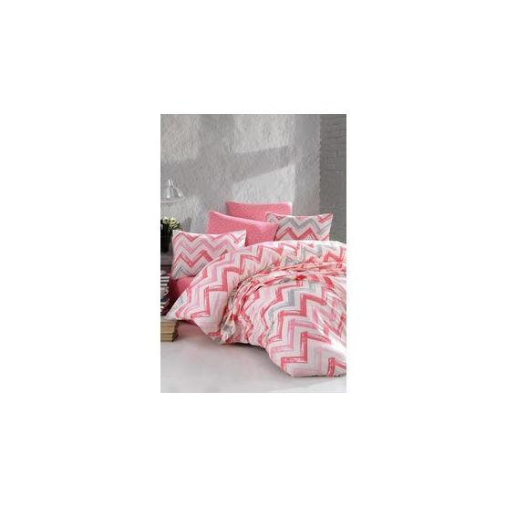 Cotton Life Chevron Pembe Tek Kişilik Pike Takımı