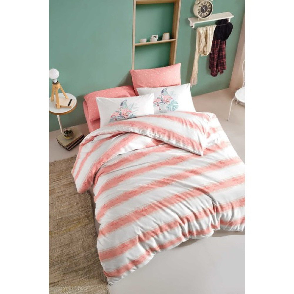 Cotton Life Fancy Tek Kişilik Nevresim Takımı - Florida Pembe - 160 x 220 cm Nevresim Takımı Fiyatı