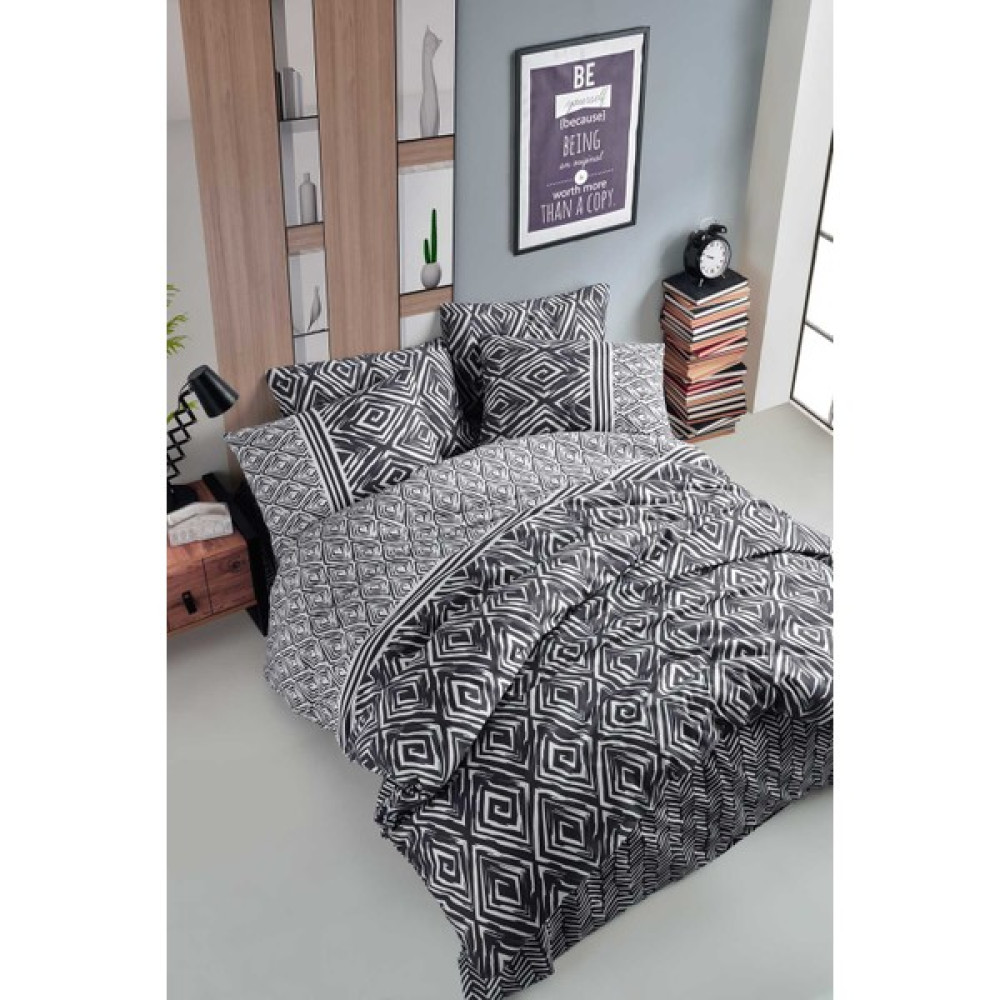 Cotton Life Fancy Tek Kişilik Nevresim Takımı - Motto Füme - 160 x 220 cm Nevresim Takımı Fiyatı