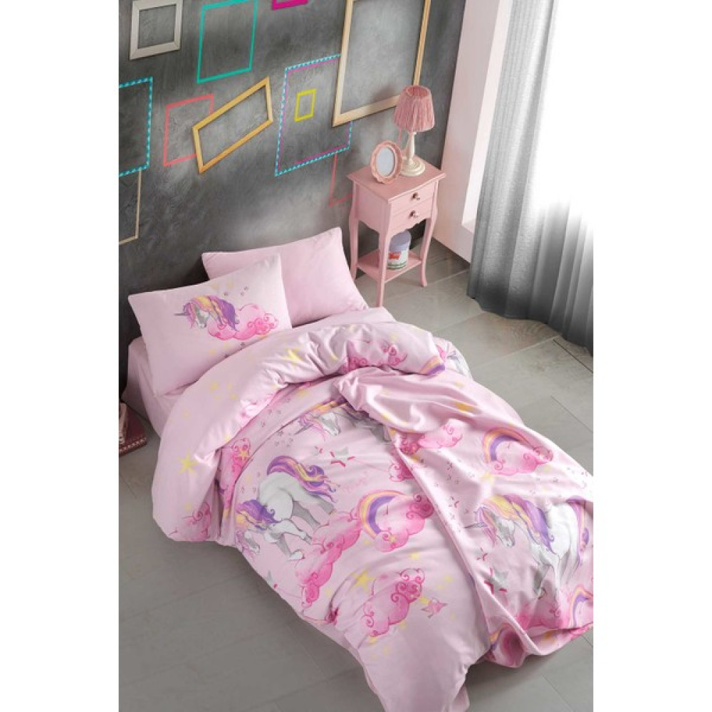 Cotton Life Fancy Tek Kişilik Nevresim Takımı -Unicorn Pembe - 160 x 220 cm Nevresim Takımı Fiyatı
