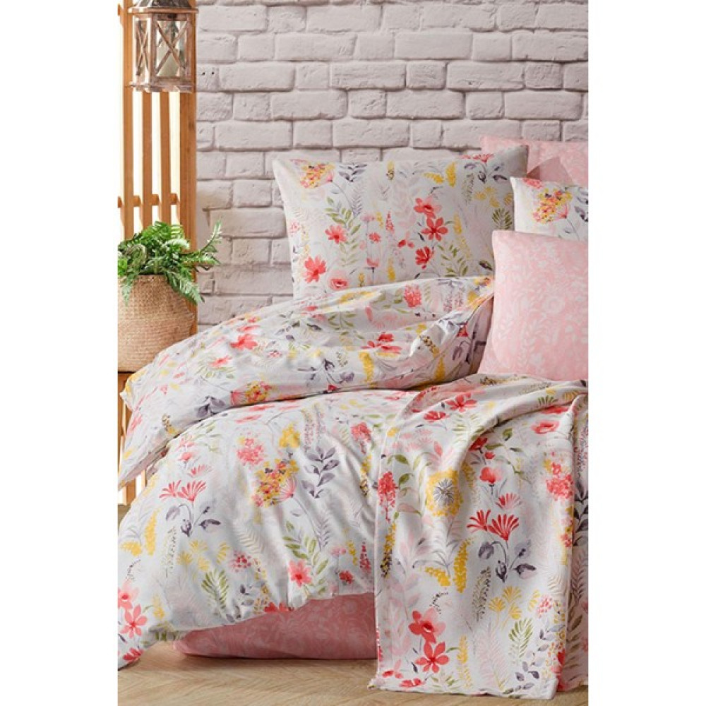 Cotton Life Gardenya Çift Kişilik %70 Pamuk %30 Pes Kutulu Nevresim Takımı - Pembe - 200 x 220 cm Nevresim Takımı Fiyatı