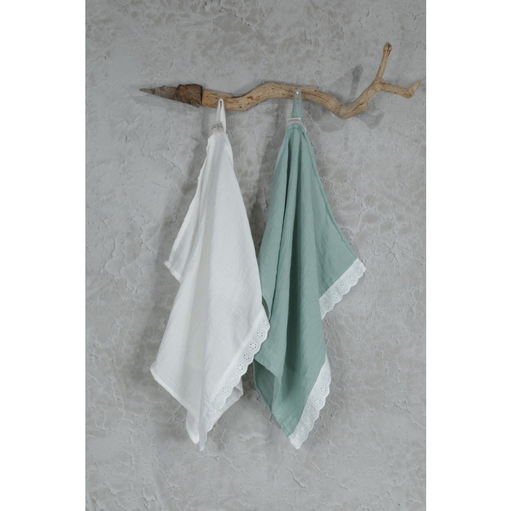 Cotton Maison Müslin Kurulama Bezi - 2 - Ekru - Yeşil Diğer Fiyatı