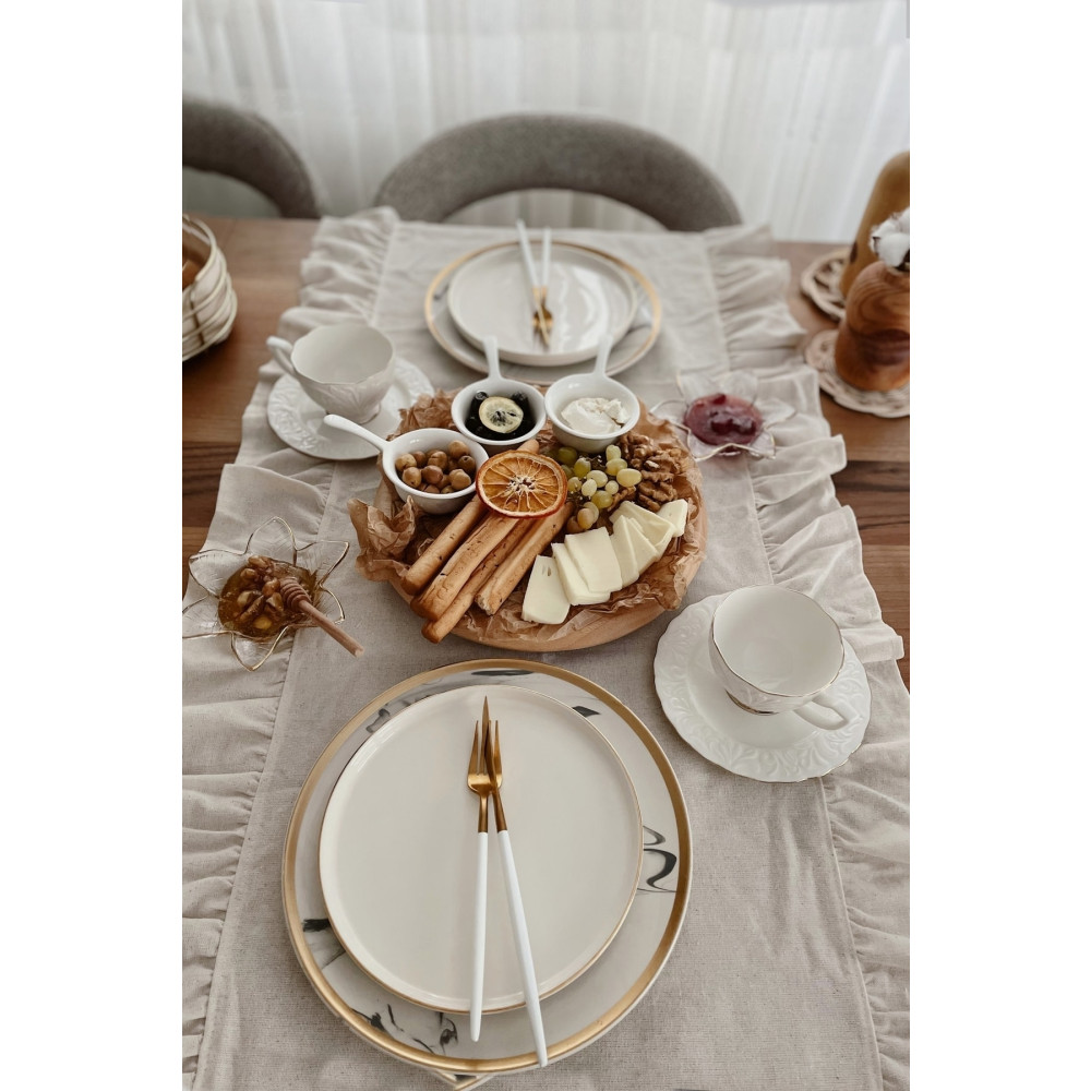cotton maison Naturel Fırfırlı Runner Vintage 50x130 Cm Runner Fiyatı