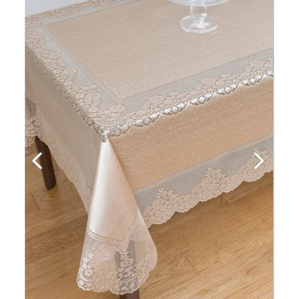 Cotton Studio Çini Desenli Örme Masa Örtüsü - 140 x 180 cm - Gold Masa Örtüsü Fiyatı