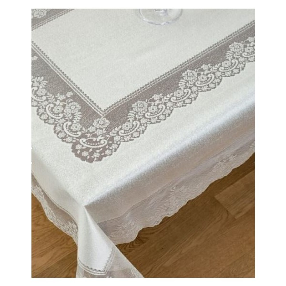 Cotton Studio Çini Desenli Örme Masa Örtüsü - Ekru - 150 x 220 cm Masa Örtüsü Fiyatı