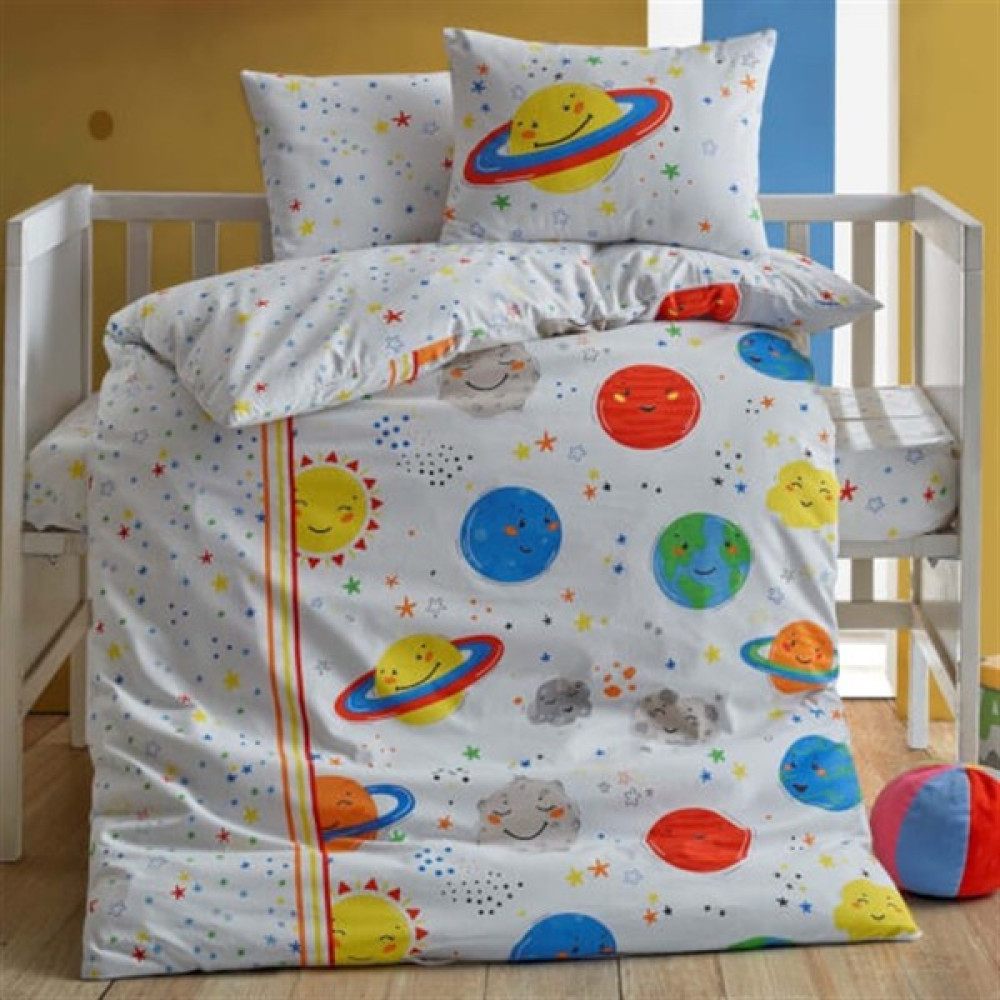 Cottonbox Bebek Nevresim Takımı Gezegen Beyaz Bebek Nevresim Takımı Fiyatı