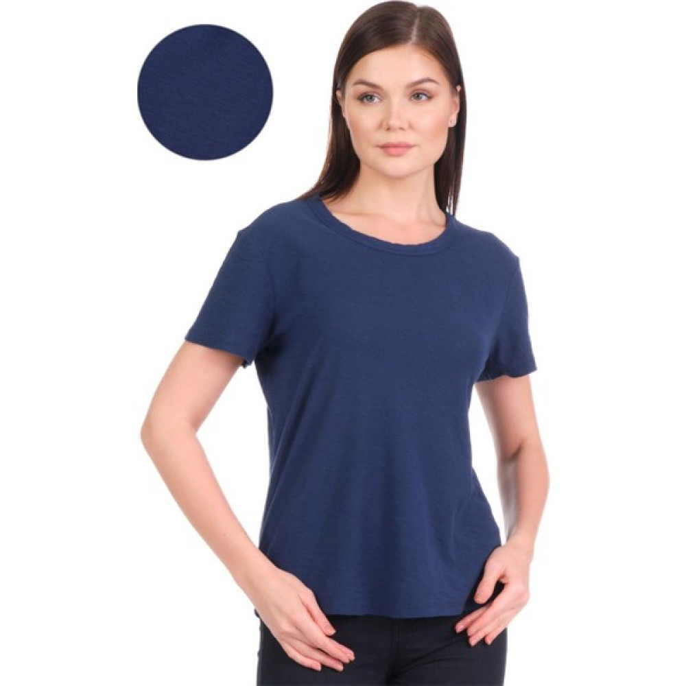 COTTONY PURE Lacivert Bisiklet Yaka Organik Pamuklu Tişört Bayan T-shirt Fiyatı