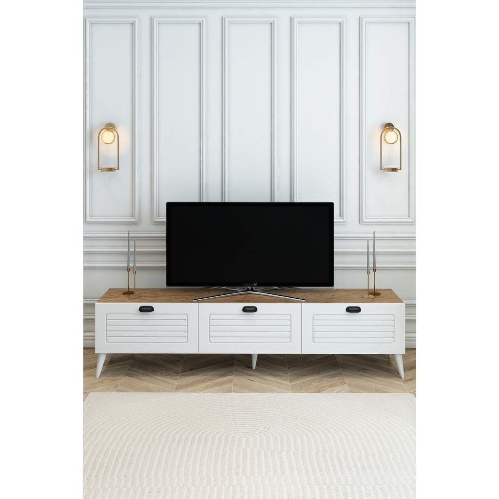 Country Model 150 cm TV Ünitesi - MDF Membran Kapak Modern TV Sehpası | Çam Renk Televizyon Konsolu - Atlantik Çam Tv Ünitesi / Sehpası Fiyatı