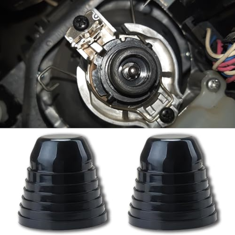 Couslcd Car Headlight Dust Covers 2PCS, 100mm 4'' Dustproof Sealing Vehicle Forward Light Cap, Silicone Auto Front Lamp Protector with Threaded Fastening, Universal for SUV, Truck, RV
