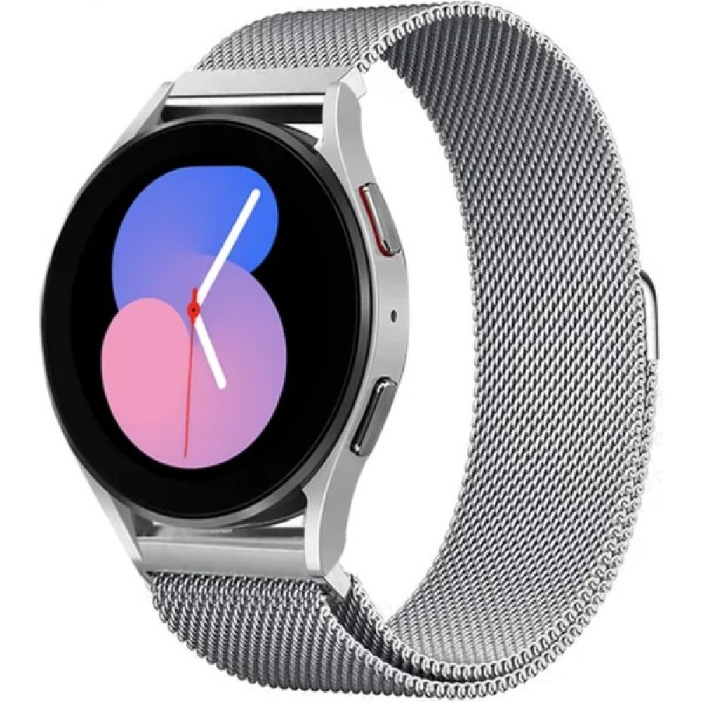 Cover Center Samsung Galaxy Watch 5 Pro 45MM/WATCH 5 40MM/WATCH 5 44MM Uyumlu 20MM Mıknatıslı Metal Hasır Kordon Manyetik Metal Hasır Örgü - Gümüş Giyilebilir Teknoloji Aksesuarları Fiyatı