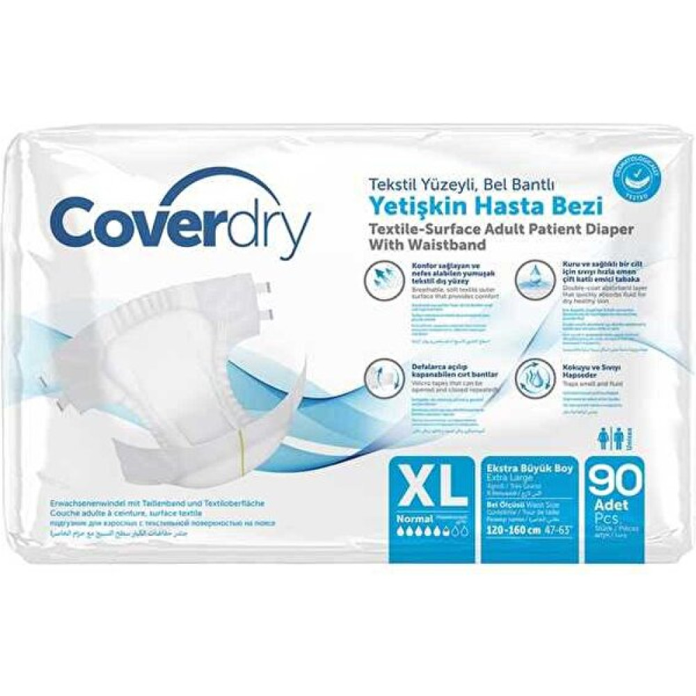 Coverdry Bel Bantlı Hasta Bezi x Large 90 Adet Hasta Bezleri ve Temizliği Fiyatı