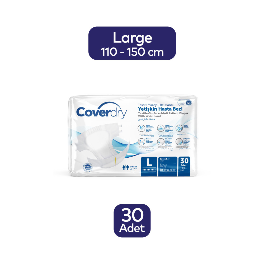 Coverdry Hasta Bezi L Boy 30lu Hasta Bezleri ve Temizliği Fiyatı