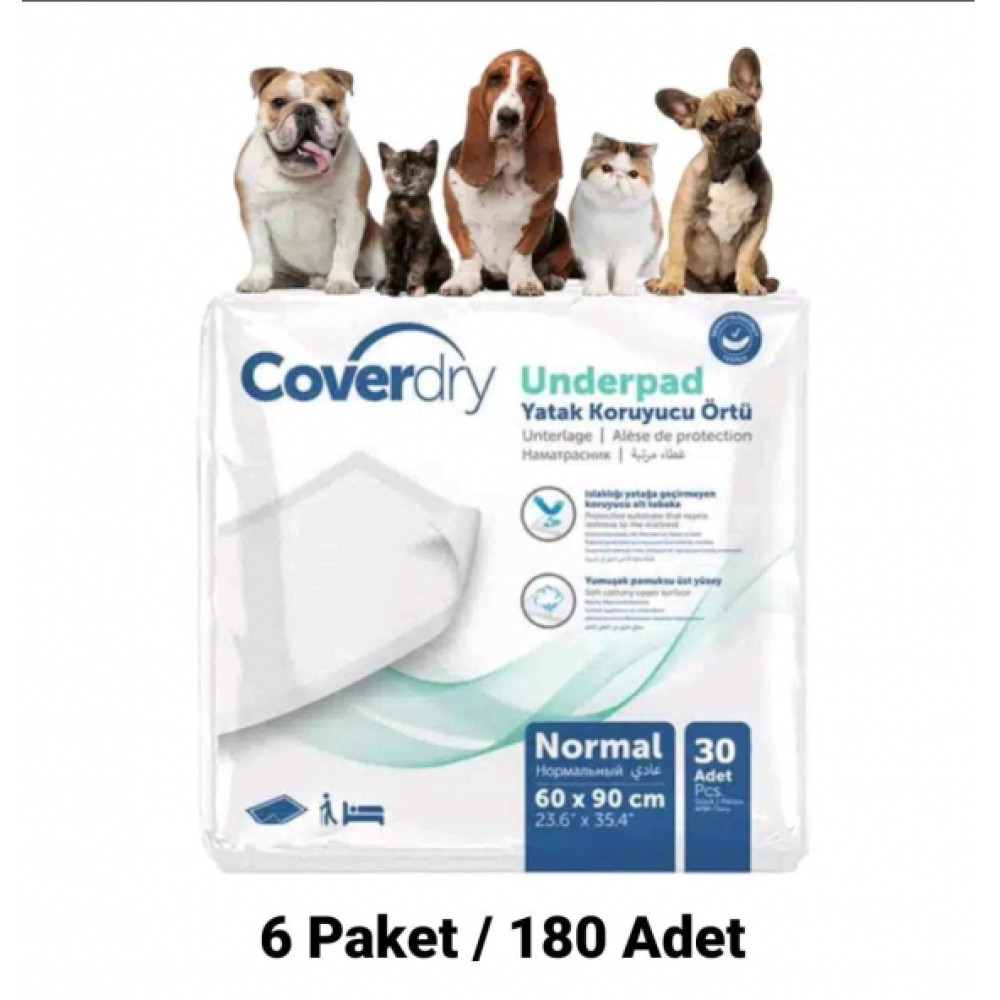 Coverdry Kedi Kopek Cis Pedi 60-90 Cm 30Lu 6 Paket 180 Adet Evcil Hayvan Ürünleri Fiyatı