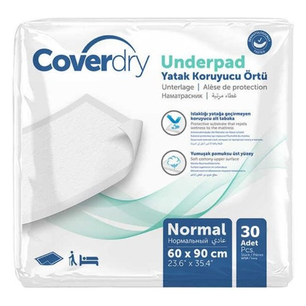 Coverdry Underpad Yatak Koruyucu Örtü 60x90 - 30 Adet - 60 x 90 cm Alez / Yatak Koruyucu Fiyatı