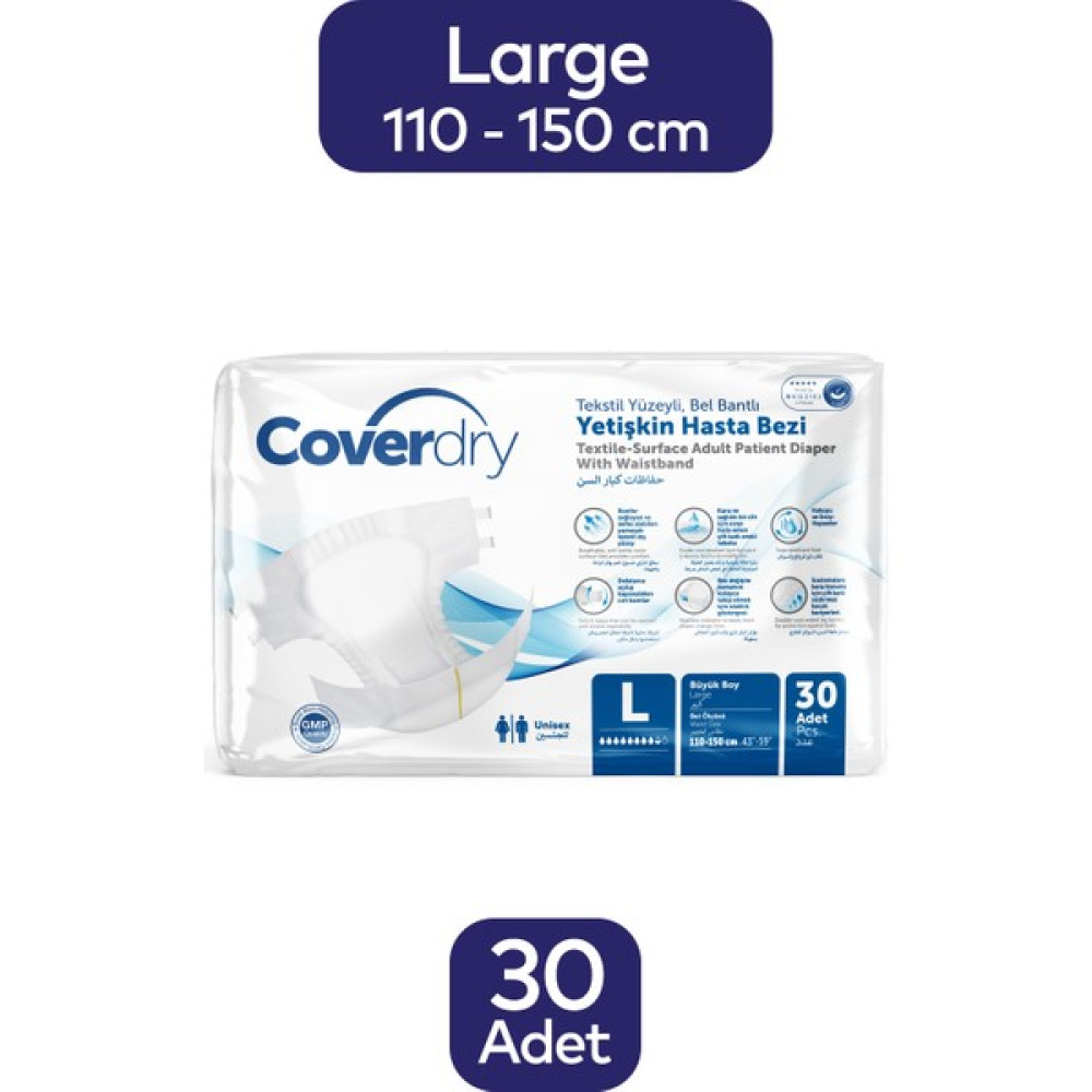 Coverdry Yetişkin Hasta Bezi Large 30'lu Hasta Bezleri ve Temizliği Fiyatı