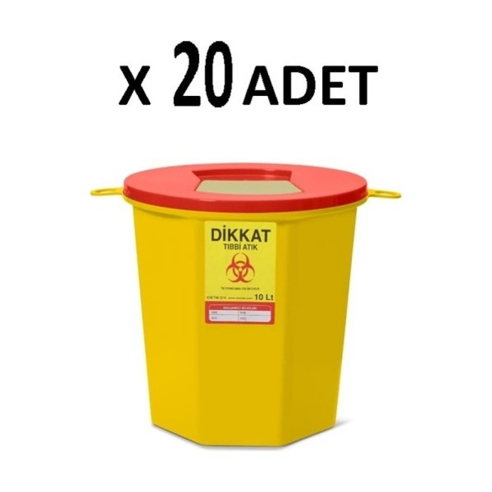 Coverest Kesici ve Delici Tıbbi Enfekte Atık Çöp Kovası 10 Lt ( 20 Adet ) - Sarı Eşya Saklama / Düzenleme Fiyatı