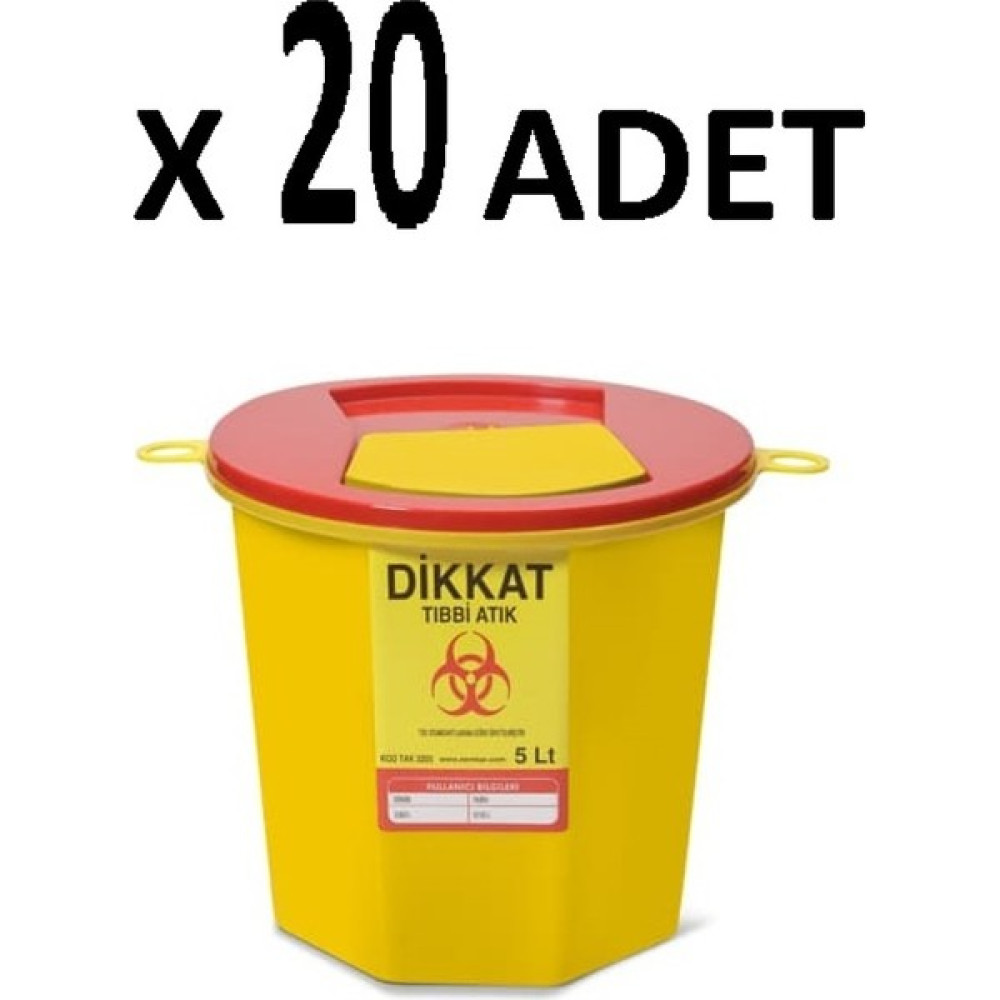 Coverest Kesici ve Delici Tıbbi Enfekte Atık Çöp Kovası 5 Lt ( 20 Adet ) - Sarı Eşya Saklama / Düzenleme Fiyatı