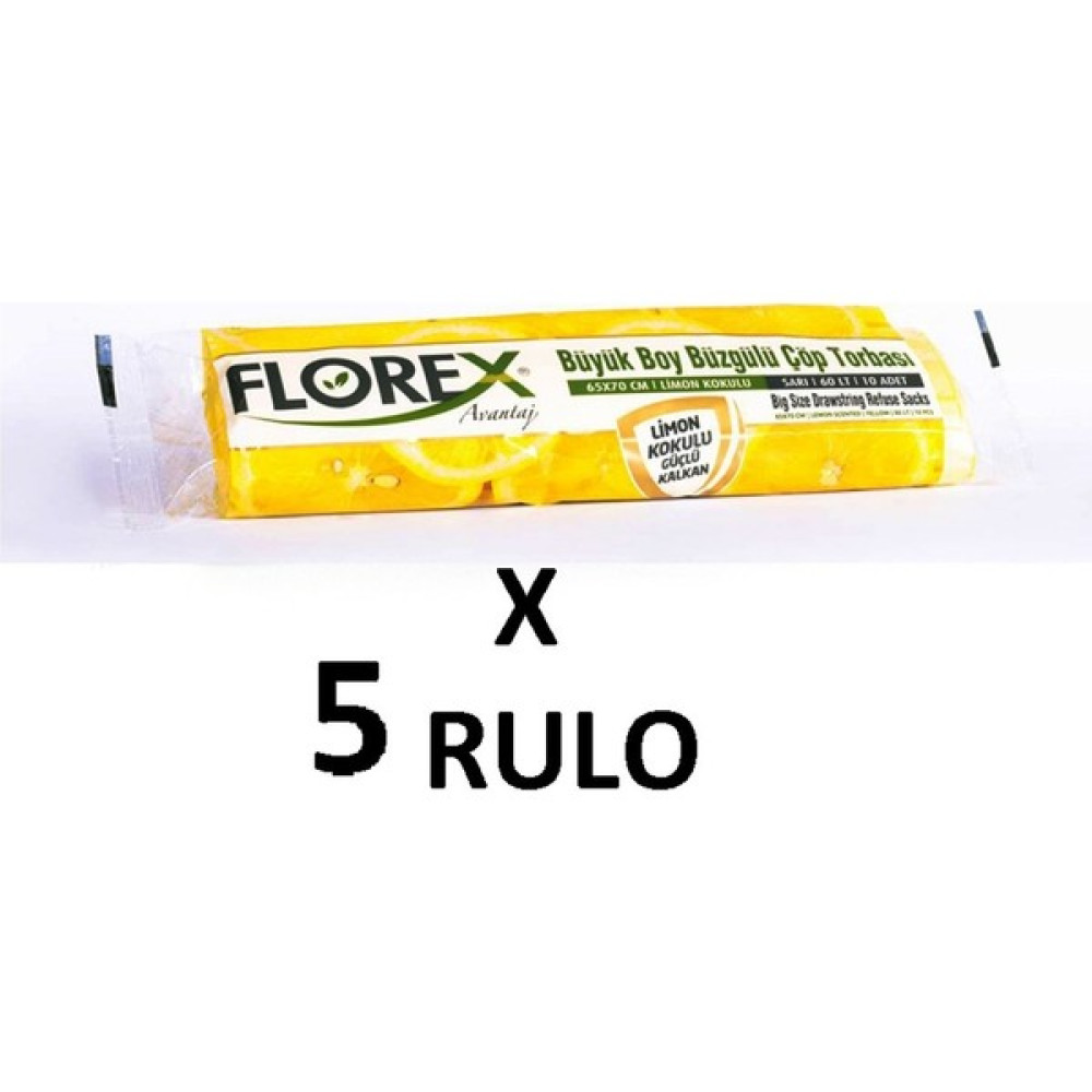 Coverest Limon Kokulu Büzgülü Büyük Boy 65x70 cm Çöp Poşeti Sarı 5 Rulo 10 x 5 - 65 x 70 cm Oto Boyaları Fiyatı