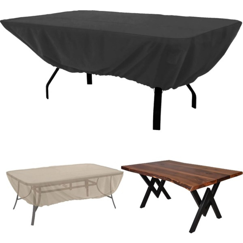 CoverPlus Yemek Masası Koruyucu Kılıfı Masa Koruma Örtüsü Masa Brandası - 183 x 112 cm - Siyah Masa Örtüsü Fiyatı