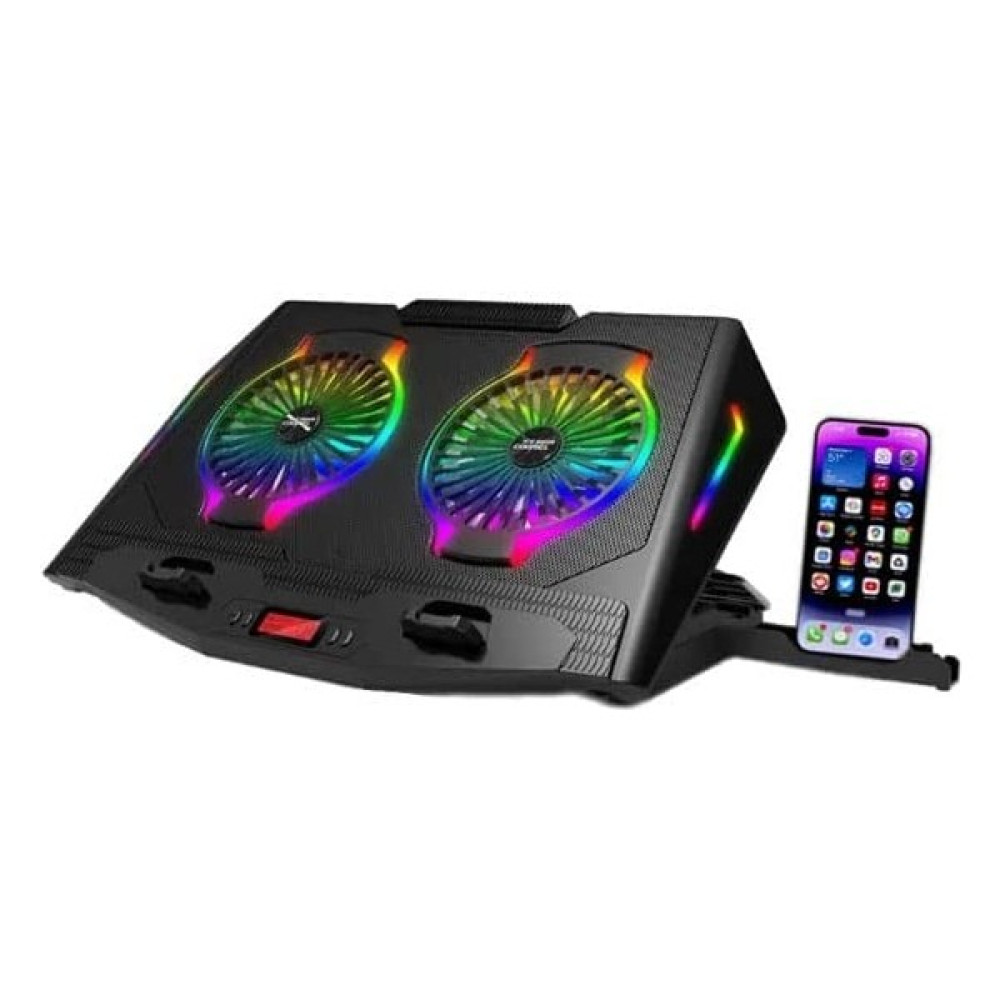 Coverzone Dizüstü Bilgisayar Laptop Stand ve Soğutucusu Rgb Renkli Oyuncu Laptoplarına Özel 2 Büyük Fanı Ile Hızlı Soğutma 2 USB Girişli Fonksiyone... Dizüstü Bilgisayar Aksesuarları Fiyatı