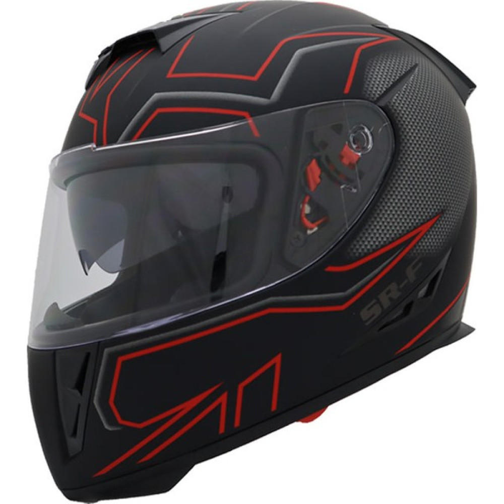 Cox Sr-F Raceway Mat Kask - XXL - Kırmızı - Siyah Motorsiklet Kaskları Fiyatı