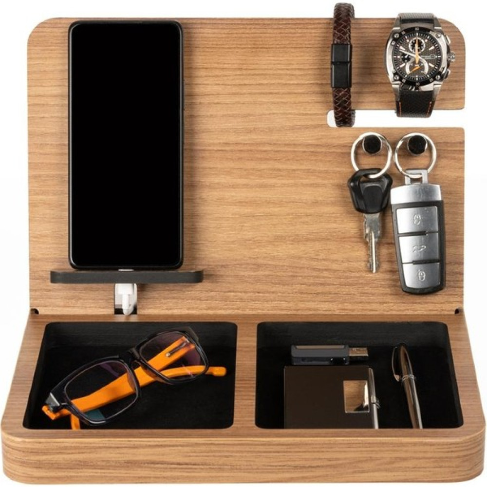 Coy wooden Erkek Takı Kutusu, Masa Üstü Organizer, Telefon Standı, Ofis Düzenleyici, Masa Üstü Düzenleyici - Kahverengi Ofis Seti Fiyatı