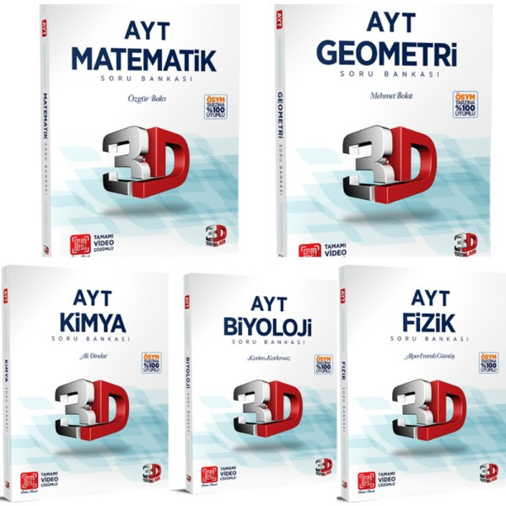Çözüm Yayınları 3D AYT Sayısal Soru Bankası Seti + Deneme Sınavı Matematik Fiyatı