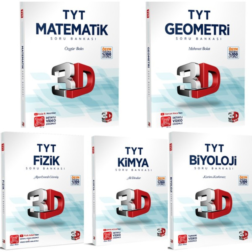 Çözüm Yayınları 3D TYT Sayısal Soru Bankası Seti + Deneme Sınavı Temel Yeterlilik Testi (TYT) Fiyatı