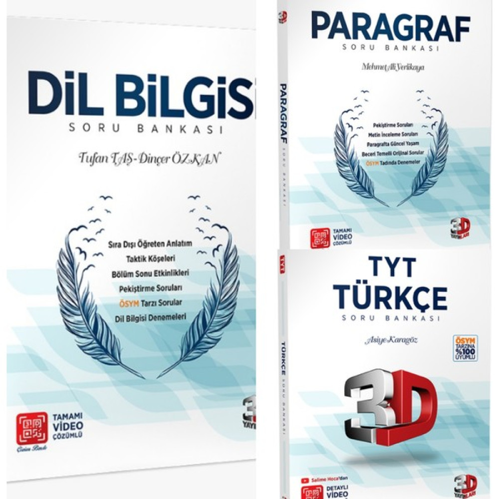 Çözüm Yayınları 3D TYT Türkçe-Paragraf - Dil Bilgisi Soru Bankası Seti Temel Yeterlilik Testi (TYT) Fiyatı