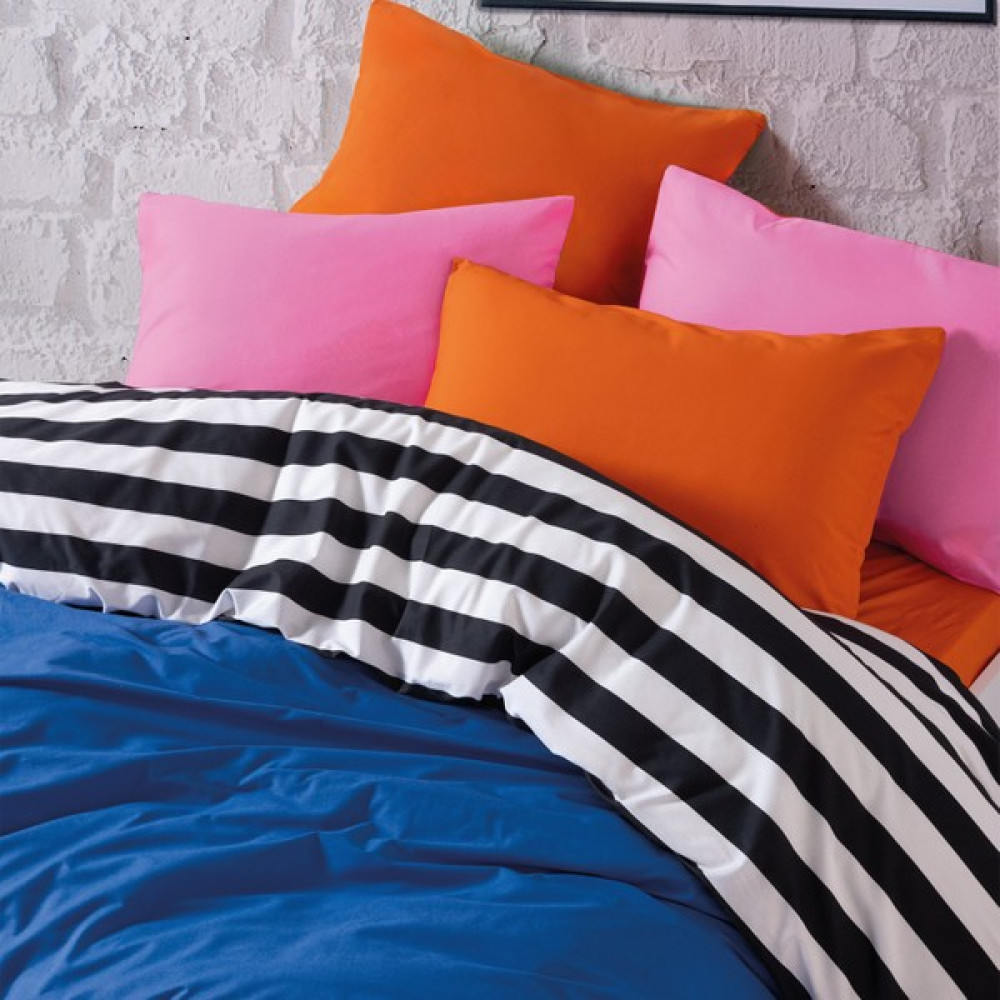 Cozy Home Popping Colors Çift Kişilik Lastikli Çarşaflı Nevresim Takımı Dusk Mavi - 200 x 220 cm Diğer Fiyatı