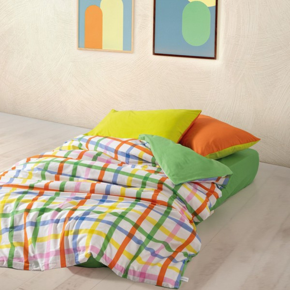 Cozy Home Popping Colors Tek Kişilik Lastikli Çarşaflı Nevresim Takımı Hype Yeşil - 160 x 220 cm Diğer Fiyatı